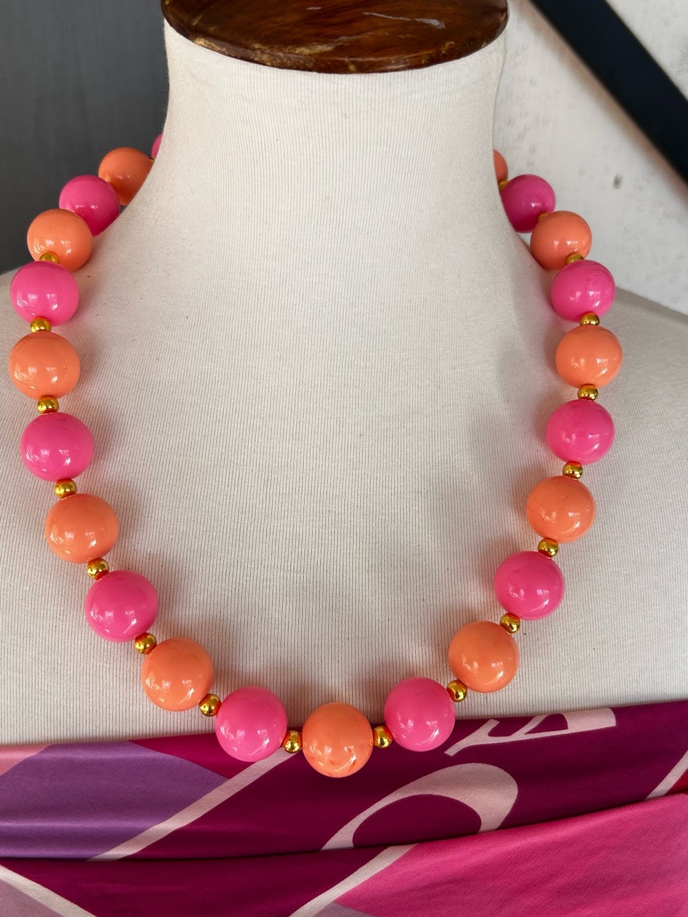Marea Designs by Máxima Pink Coral Bubblegum Bead Necklace & Bracelet Set